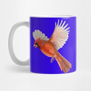 Flying Red Cardinal Illustration Mug